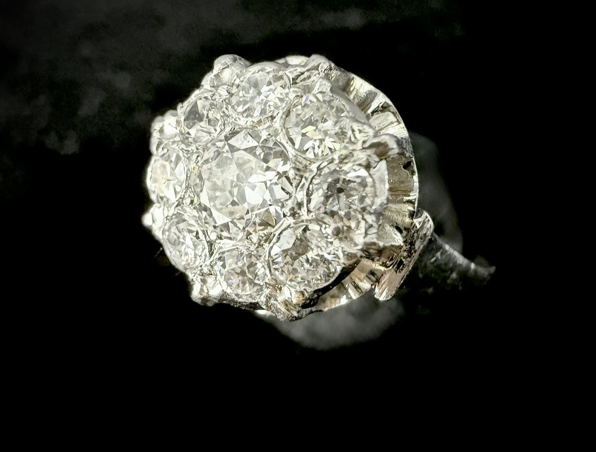 Bague d'époque 1970 en platine sertie de 1,25 carats de diamants-photo-4