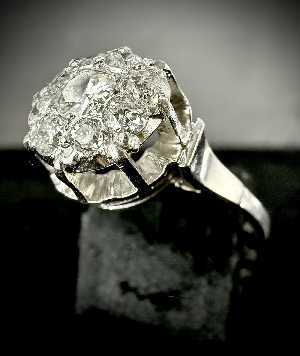 Bague d'époque 1970 en platine sertie de 1,25 carats de diamants-photo-5