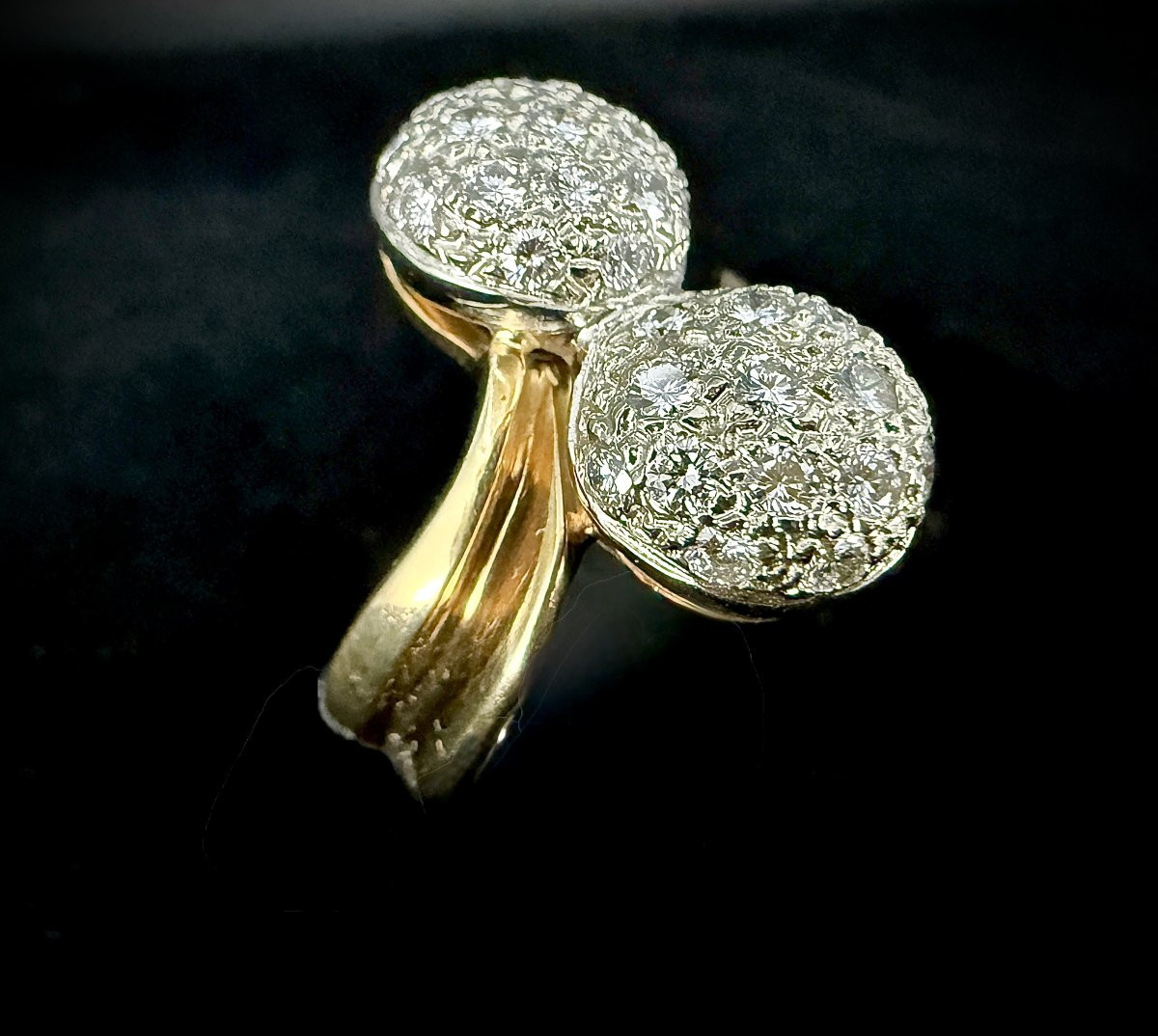 Bague "Toi et Moi" or bicolore sertie de 1,50 carats de brillants-photo-2