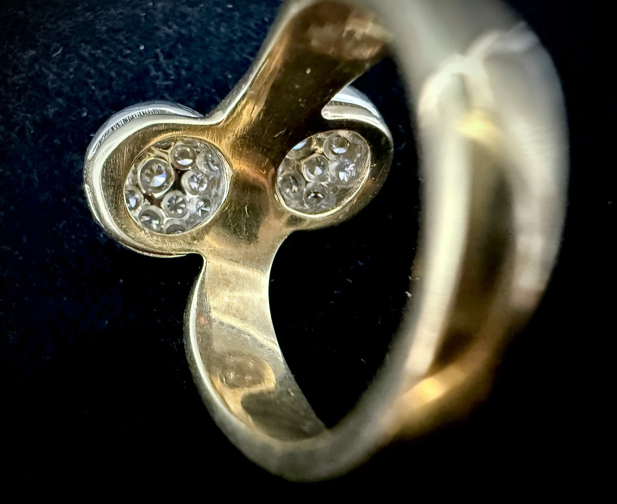 Bague "Toi et Moi" or bicolore sertie de 1,50 carats de brillants-photo-4