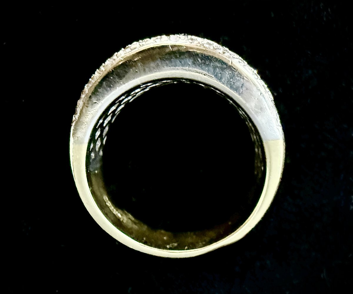 Bague or bicolore sertie de 118 diamants pour 2,40 carats-photo-2