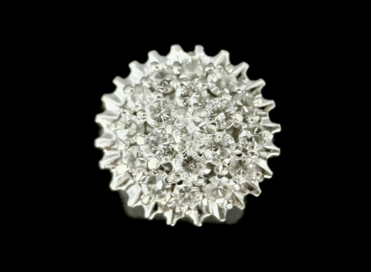 Bague en or blanc 18 carats sertie de 19 diamants -photo-3