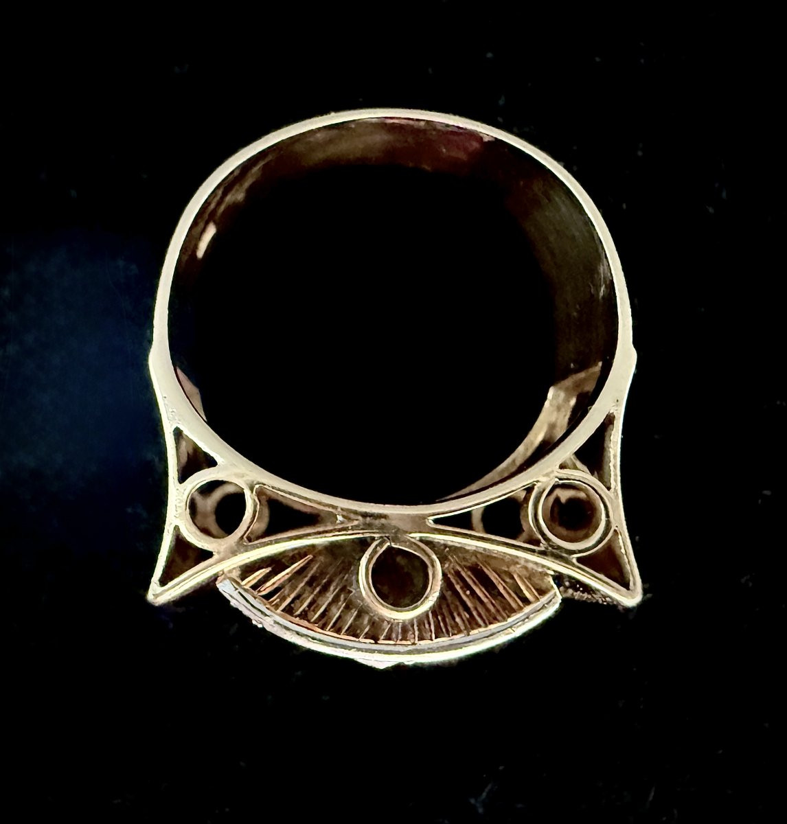 Bague Noeud or jaune et blanc sertie de roses de diamant et rubis de synthèse-photo-1