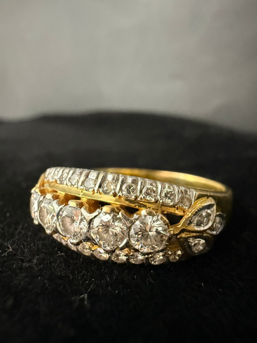 Yellow Gold Ring Set With A One-carat Diamond-photo-2