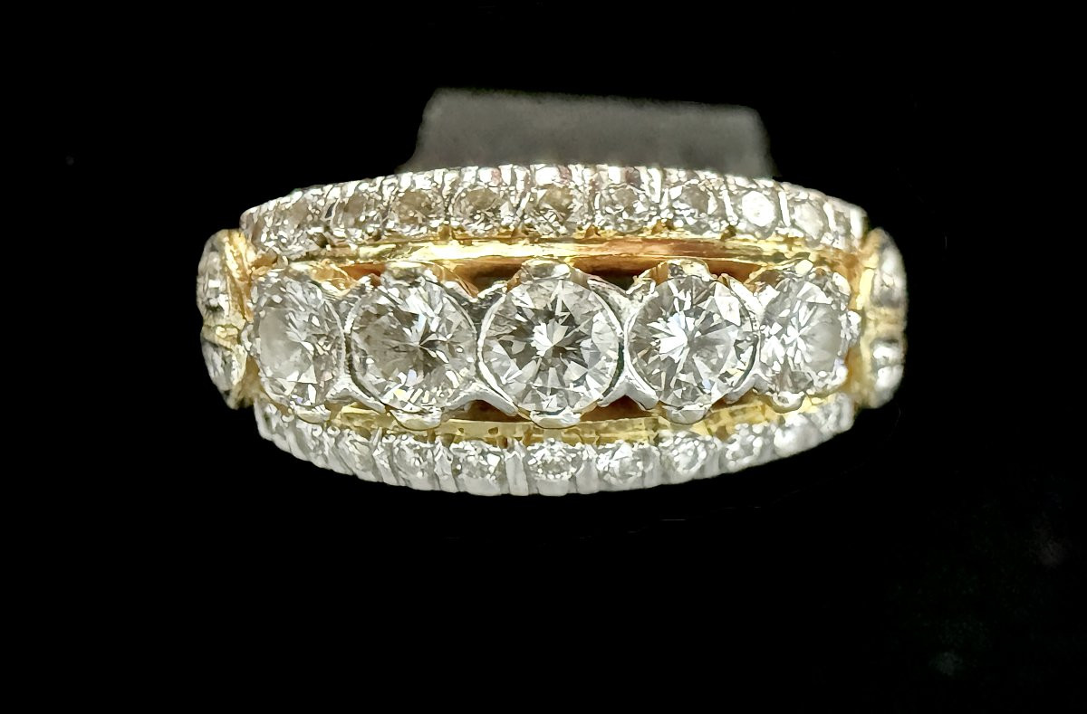 Yellow Gold Ring Set With A One-carat Diamond-photo-3