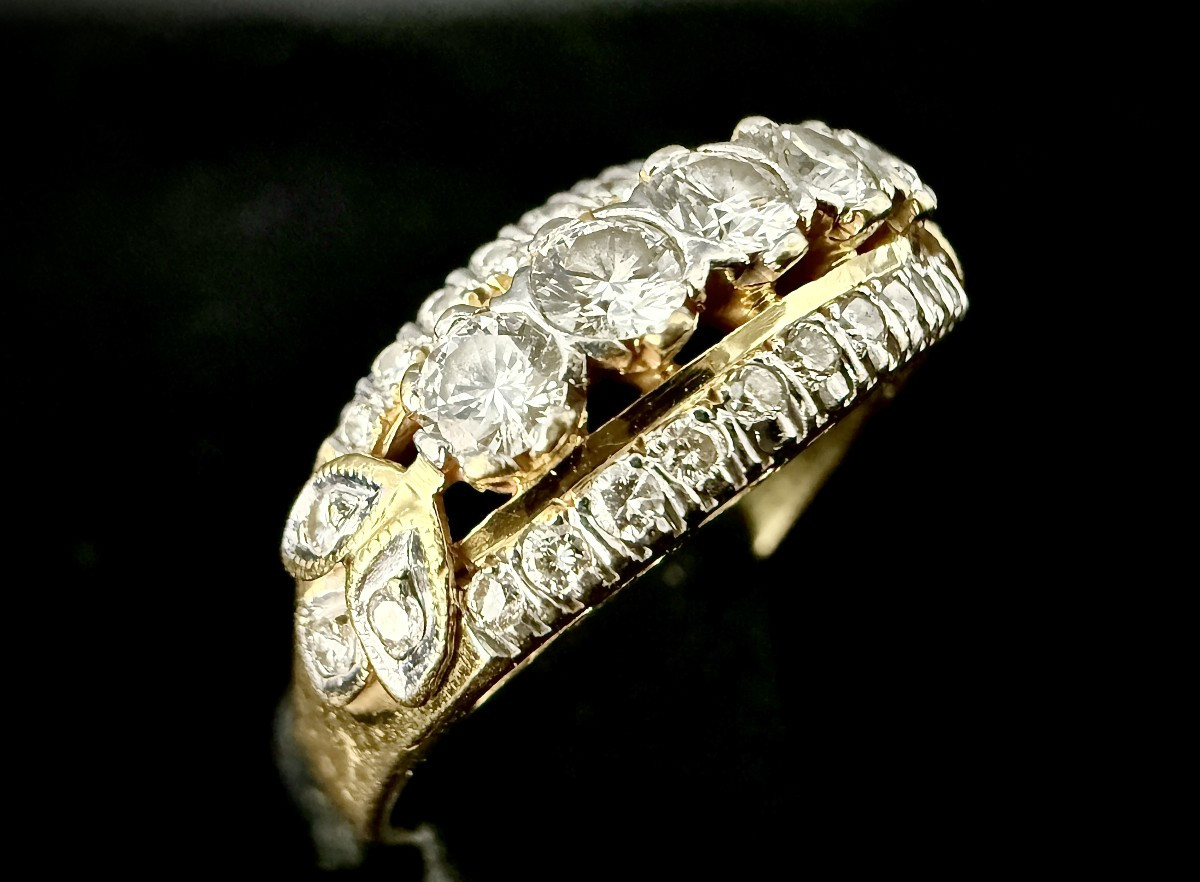 Yellow Gold Ring Set With A One-carat Diamond