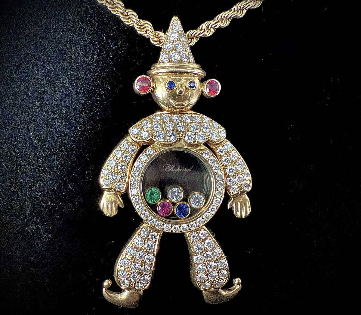 Chopard Happy Clown Necklace With Rope Chain