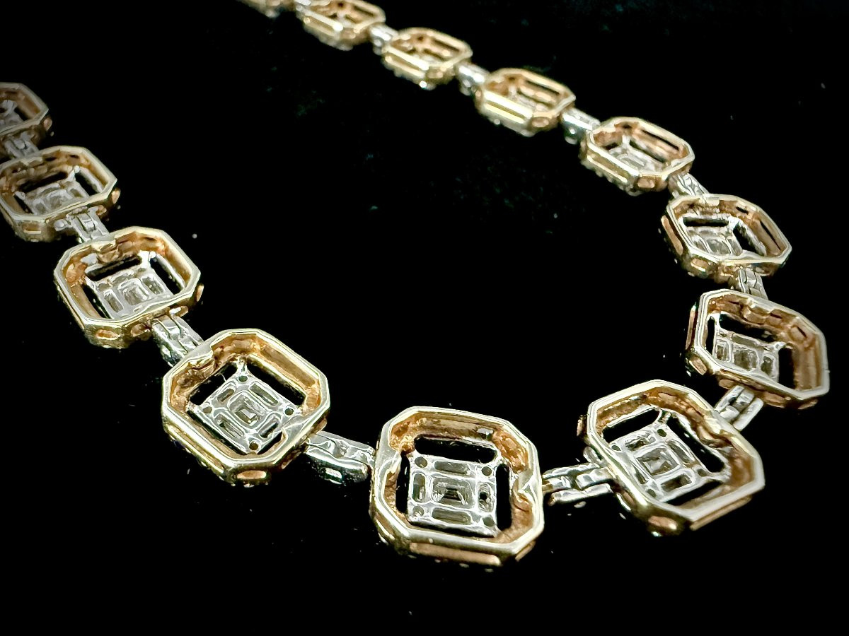 18-karat Yellow Gold Necklace Set With 11.84 Carats Of Baguette And Brilliant-cut Diamonds-photo-5