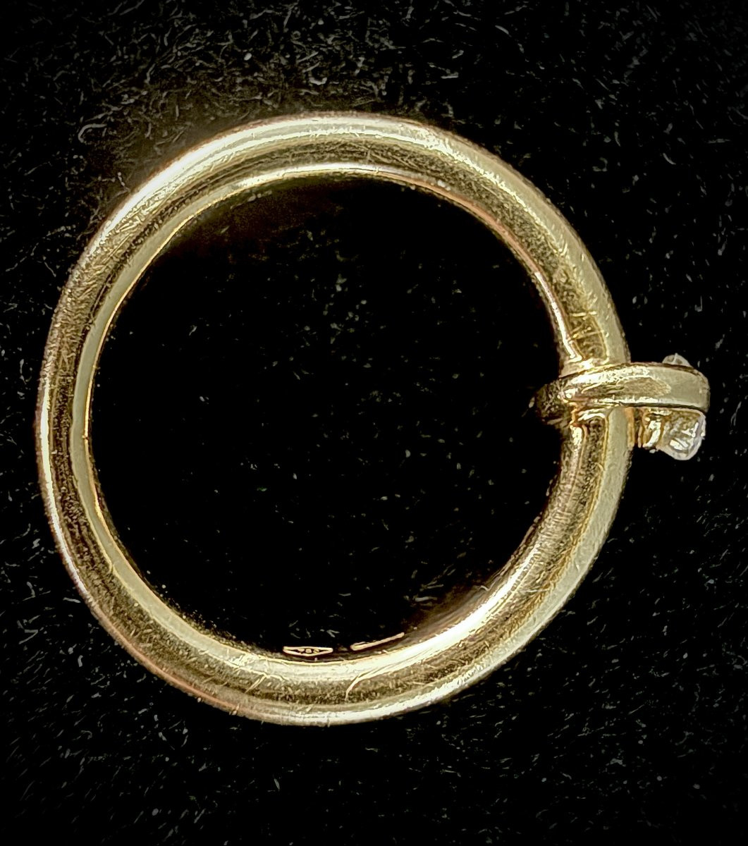 Yellow Gold Wedding Band Ring Set With A 0.17 Carat Diamond (vs-g/h)-photo-1
