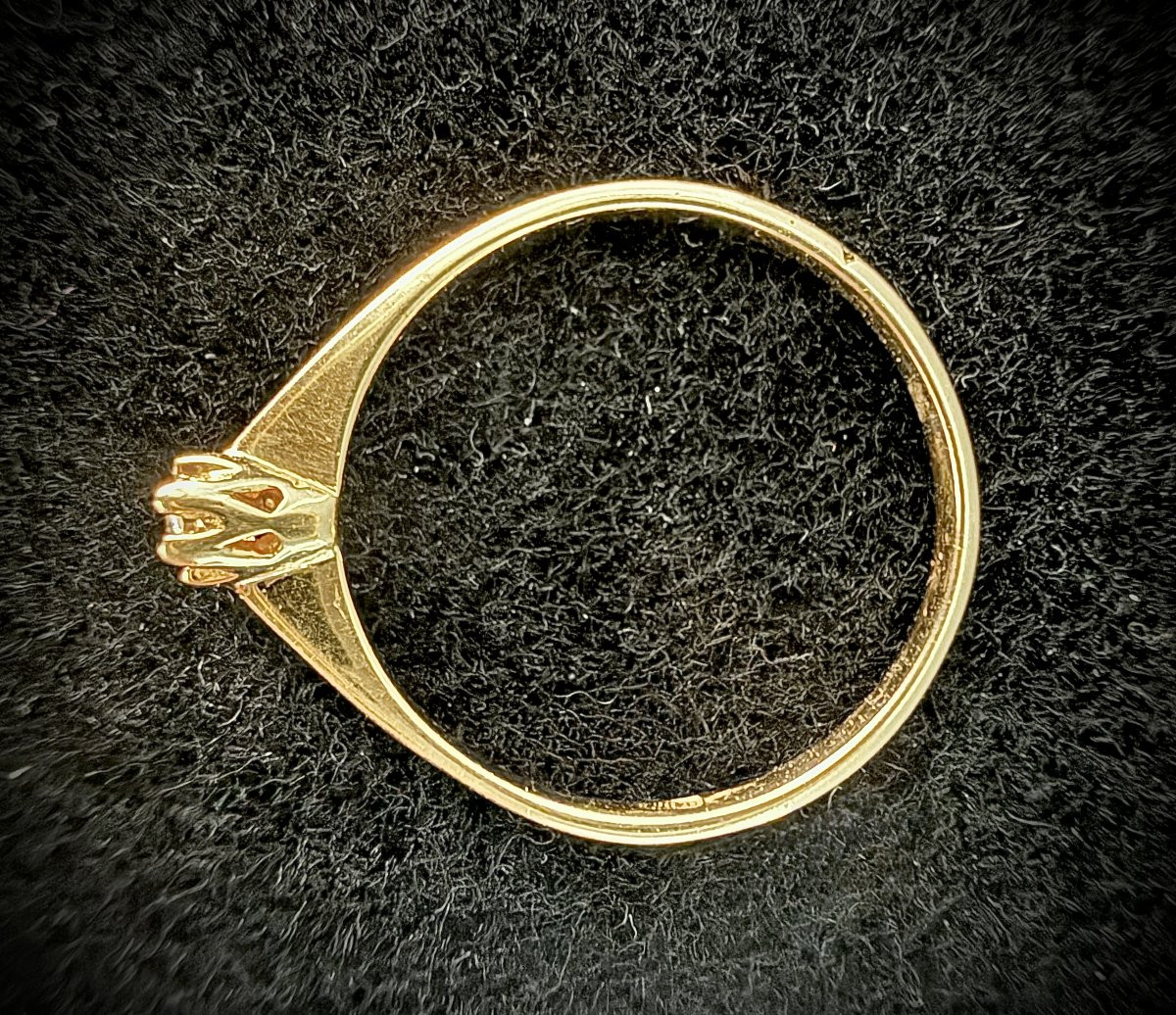 Yellow Gold Ring Set With A 0.08 Carat Brilliant-cut Diamond (si-i/j)-photo-1