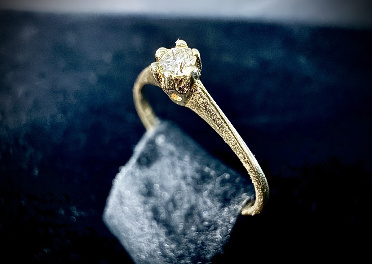 Yellow Gold Ring Set With A 0.08 Carat Brilliant-cut Diamond (si-i/j)