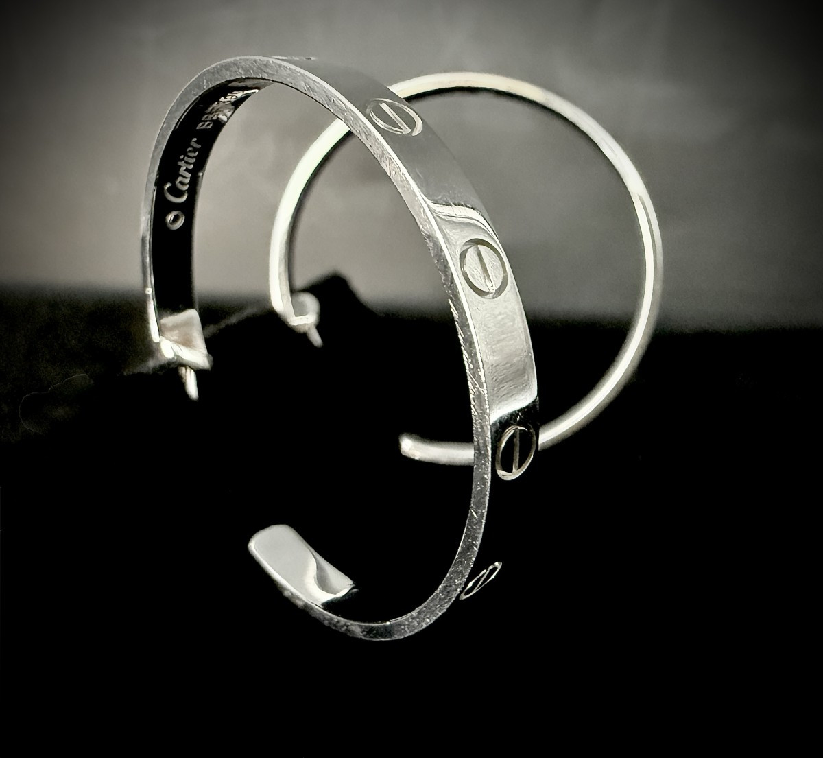 Earrings, 18k White Gold, Signed/numbered De Cartier, Love Model, Screw Decoration