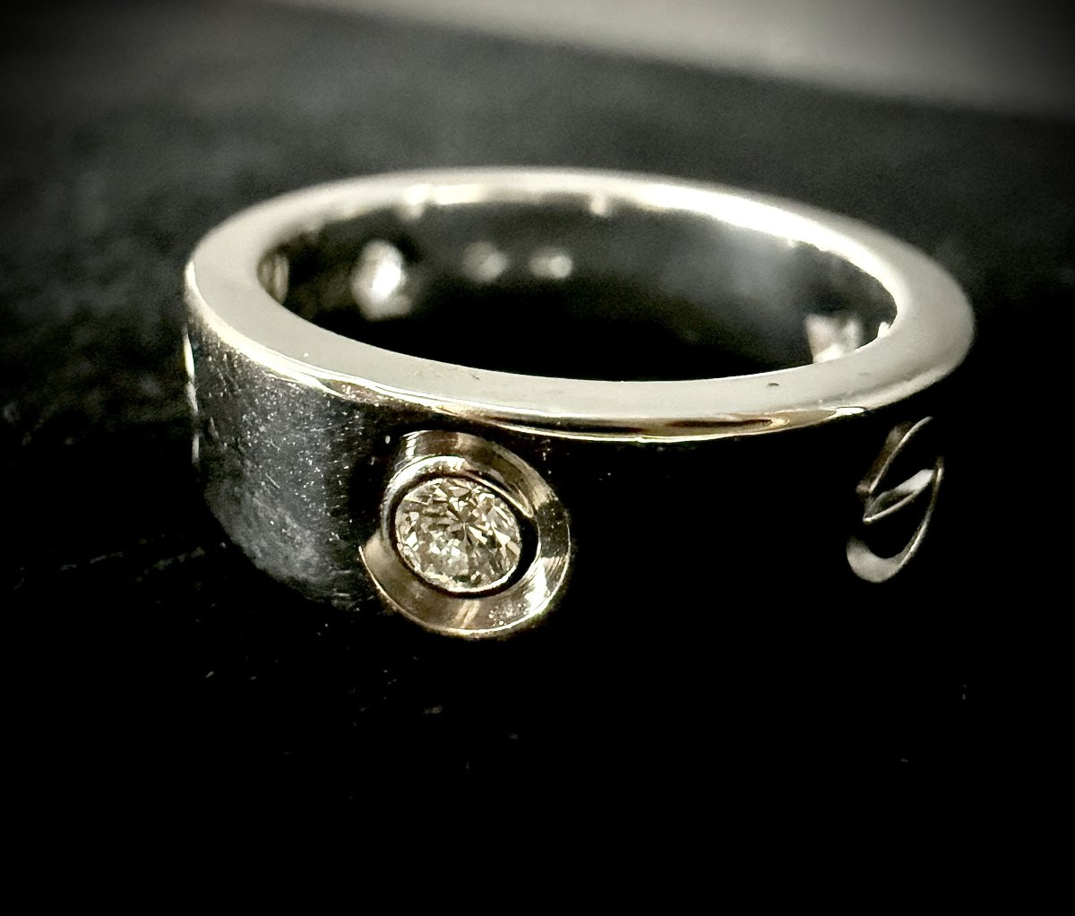 18k White Gold Ring, Signed/numbered Cartier, Love Model, Screw Decoration-photo-2