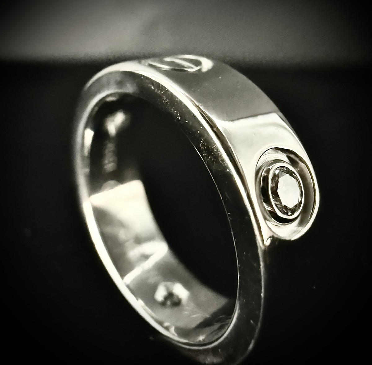 18k White Gold Ring, Signed/numbered Cartier, Love Model, Screw Decoration