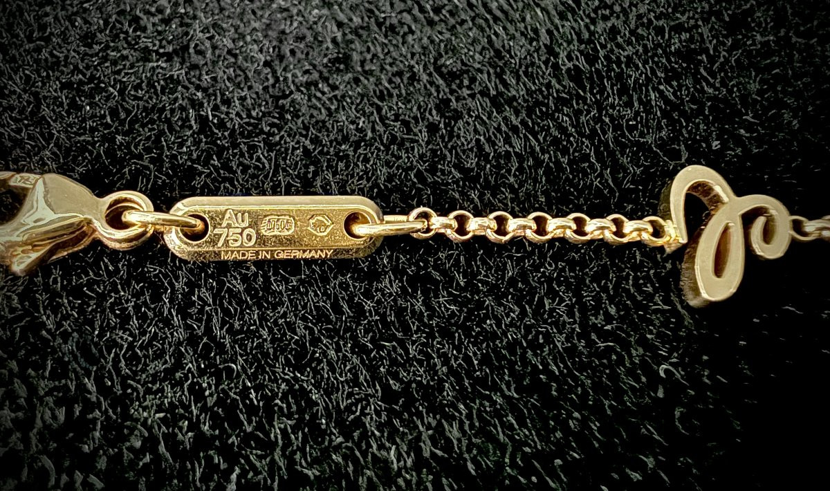 Chopard Chain Pendant, Happy Hearts Collection, 18 Ct Gold, Heart-shaped, Mobile Diamond-photo-4