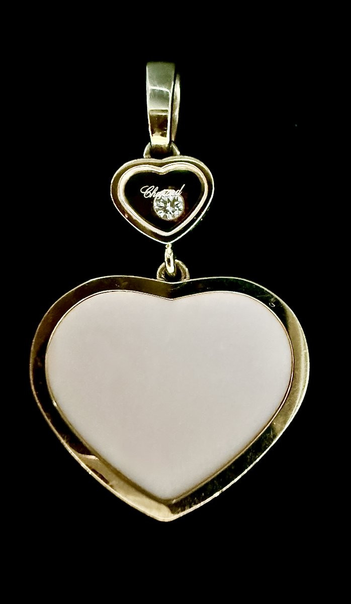 Chopard Chain Pendant, Happy Hearts Collection, 18 Ct Gold, Heart-shaped, Mobile Diamond-photo-6