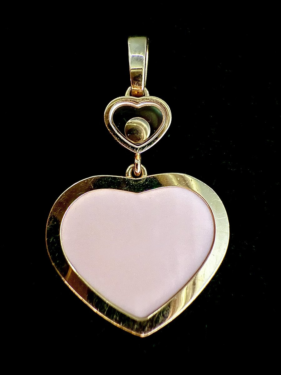 Chopard Chain Pendant, Happy Hearts Collection, 18 Ct Gold, Heart-shaped, Mobile Diamond-photo-7