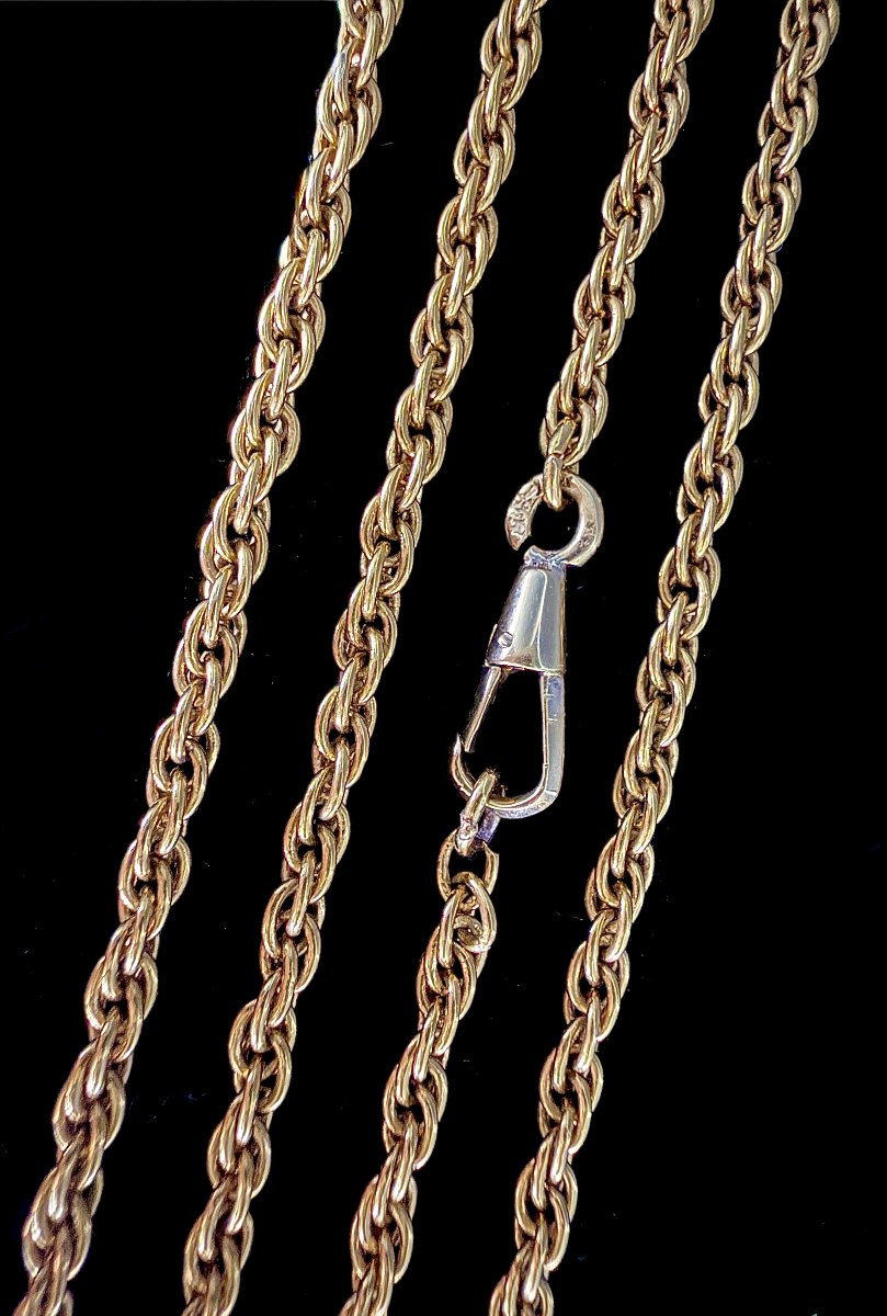 Chaîne or jaune 14K - maille jaseron triple - 72 cm-photo-1
