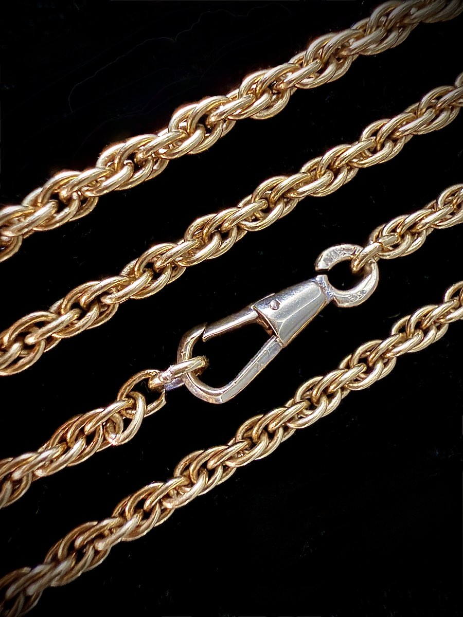 Chaîne or jaune 14K - maille jaseron triple - 72 cm-photo-2