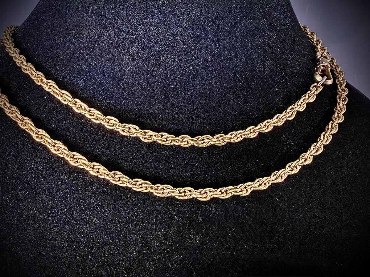 Chaîne or jaune 14K - maille jaseron triple - 72 cm-photo-3