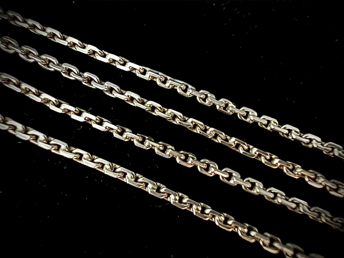 Pendentif XIX siècle, en platine et en argent orné d'onyx, diamants taille rose et ancienne-photo-3