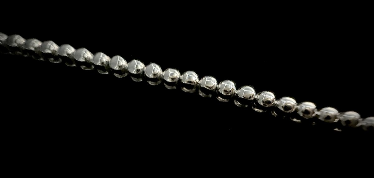 Collier cravate en négligé, or blanc 18K serti de 71 diamants réunissant 4,19 carats - VS/G/H-photo-5