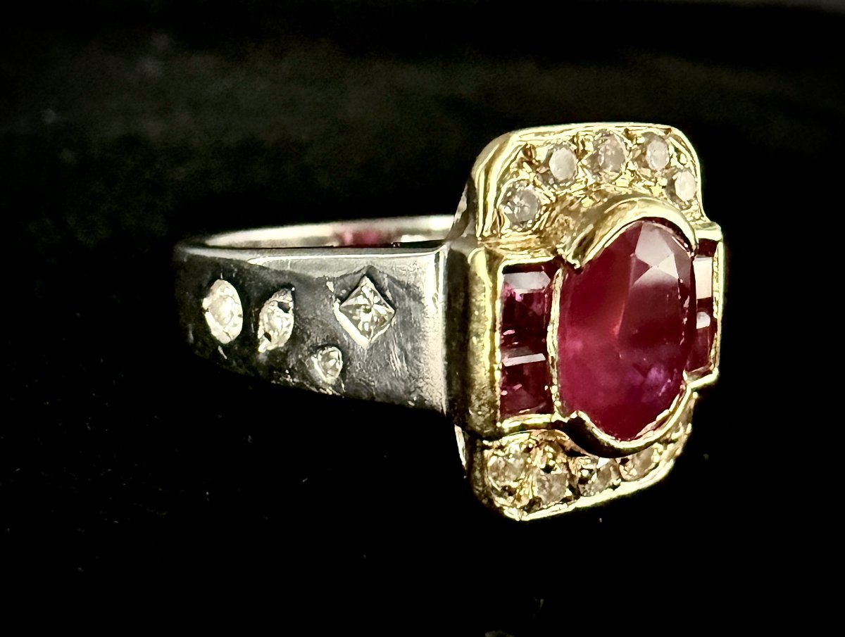18-karat White Gold Ring With A 1.20-carat Burmese Ruby And Diamonds — Algt Certificate-photo-5