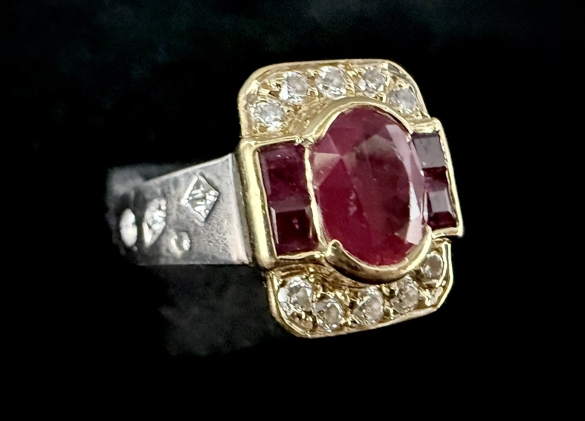 18-karat White Gold Ring With A 1.20-carat Burmese Ruby And Diamonds — Algt Certificate