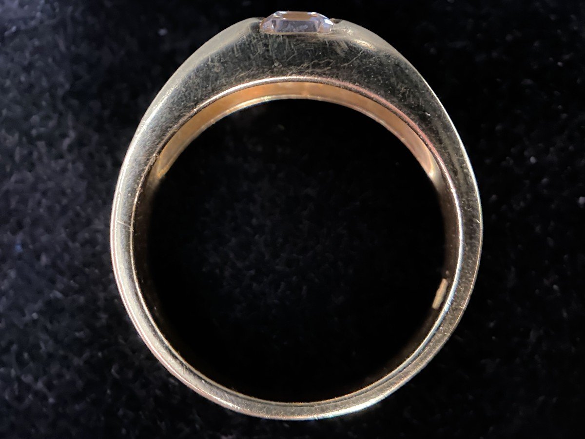 18k Gold Emerald Cut Diamond Ring 0.50 Carat-photo-2