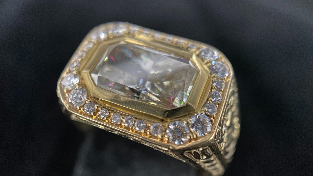 14k Gold Ring With A Radiant Cut Diamond Between 8 And 9 Carats (p2 / P3)-photo-2