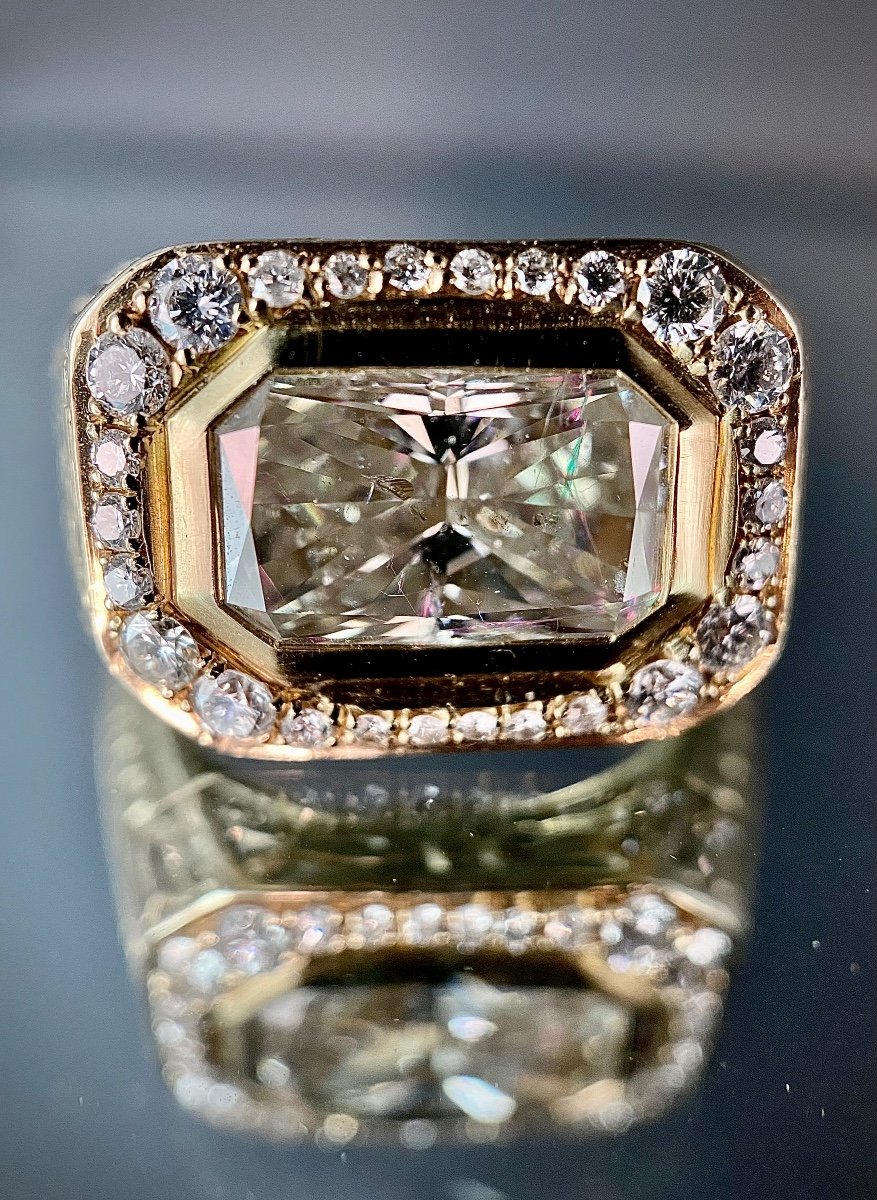 14k Gold Ring With A Radiant Cut Diamond Between 8 And 9 Carats (p2 / P3)-photo-4