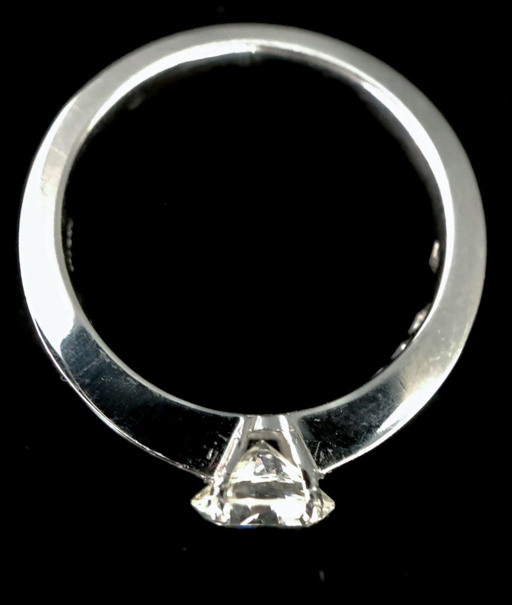 18k White Gold Ring Set With 1 Diamond 0.90 Carat (e / F) + 1 Carat-photo-2