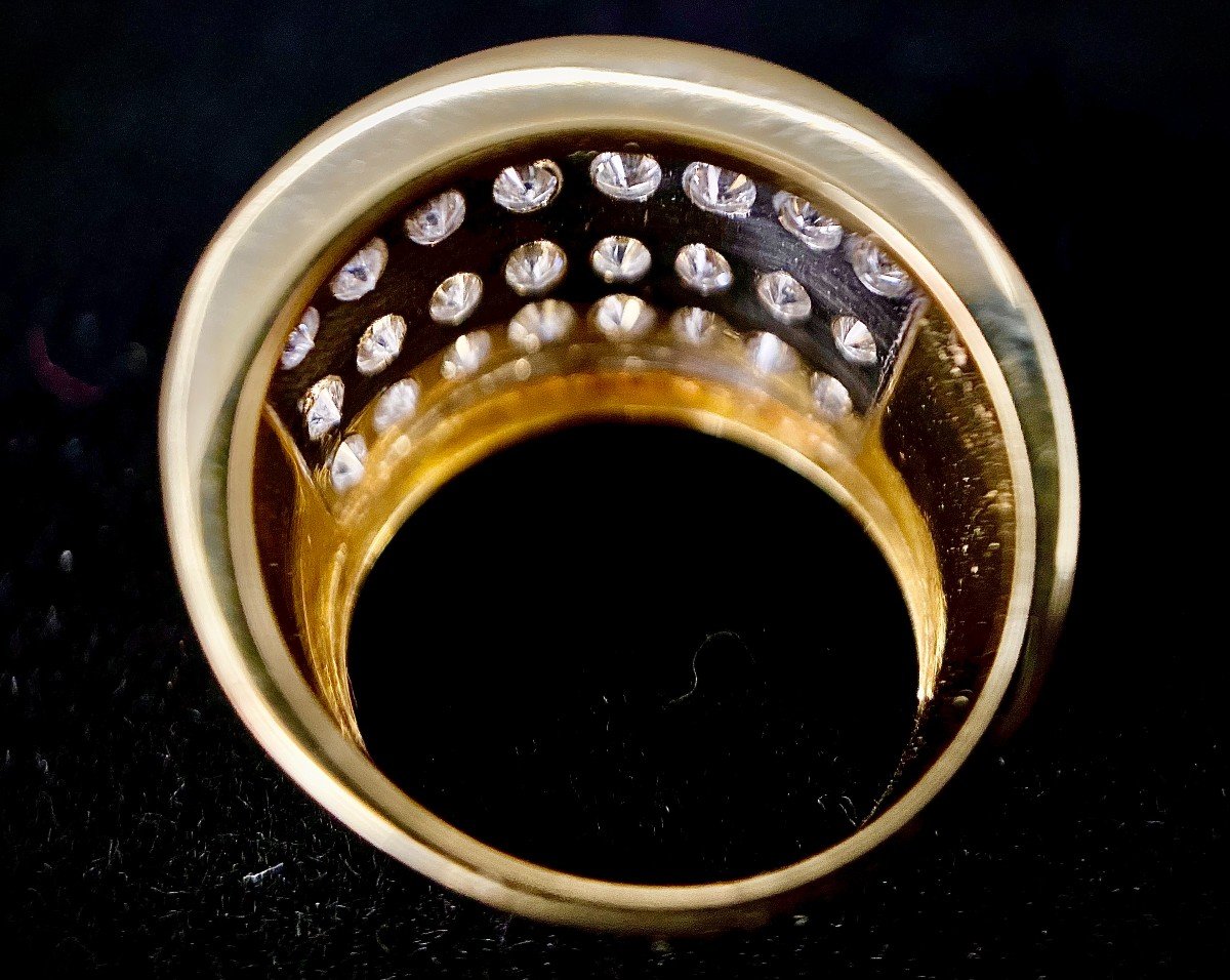 Bague Or Jaune Et Blanc 18k Avec 1,44 Carats De Brillants-photo-2