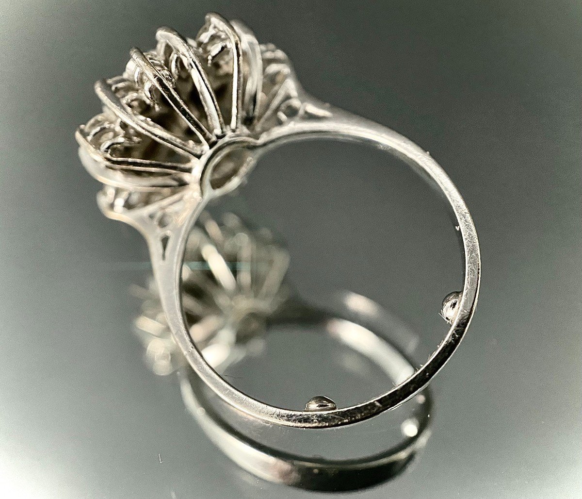 Flower Ring Set With 25 Brilliants Total: 1.48 Carats-photo-4