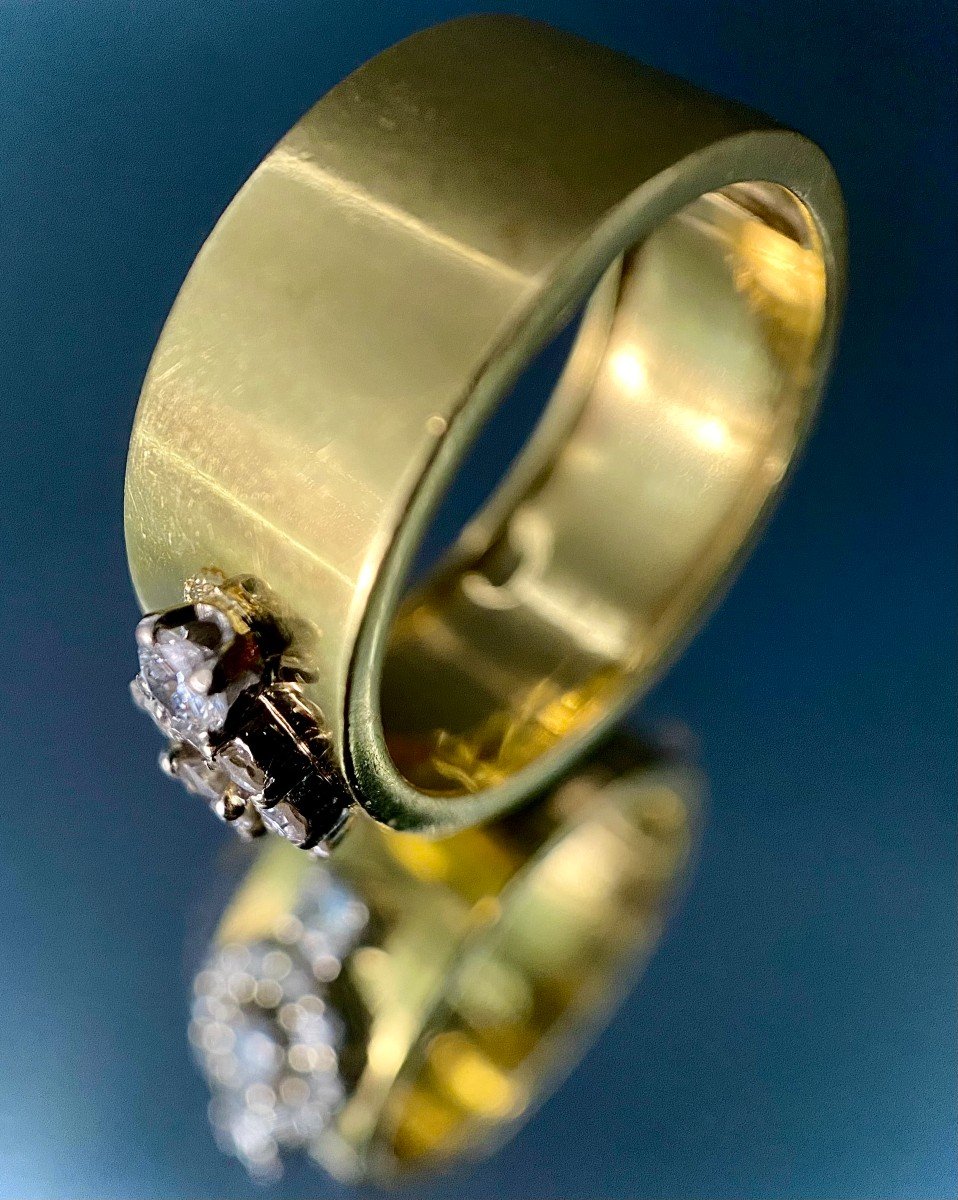 Bague Anneau Or 18k Sertie De 0,70 Carat De Brillants-photo-4