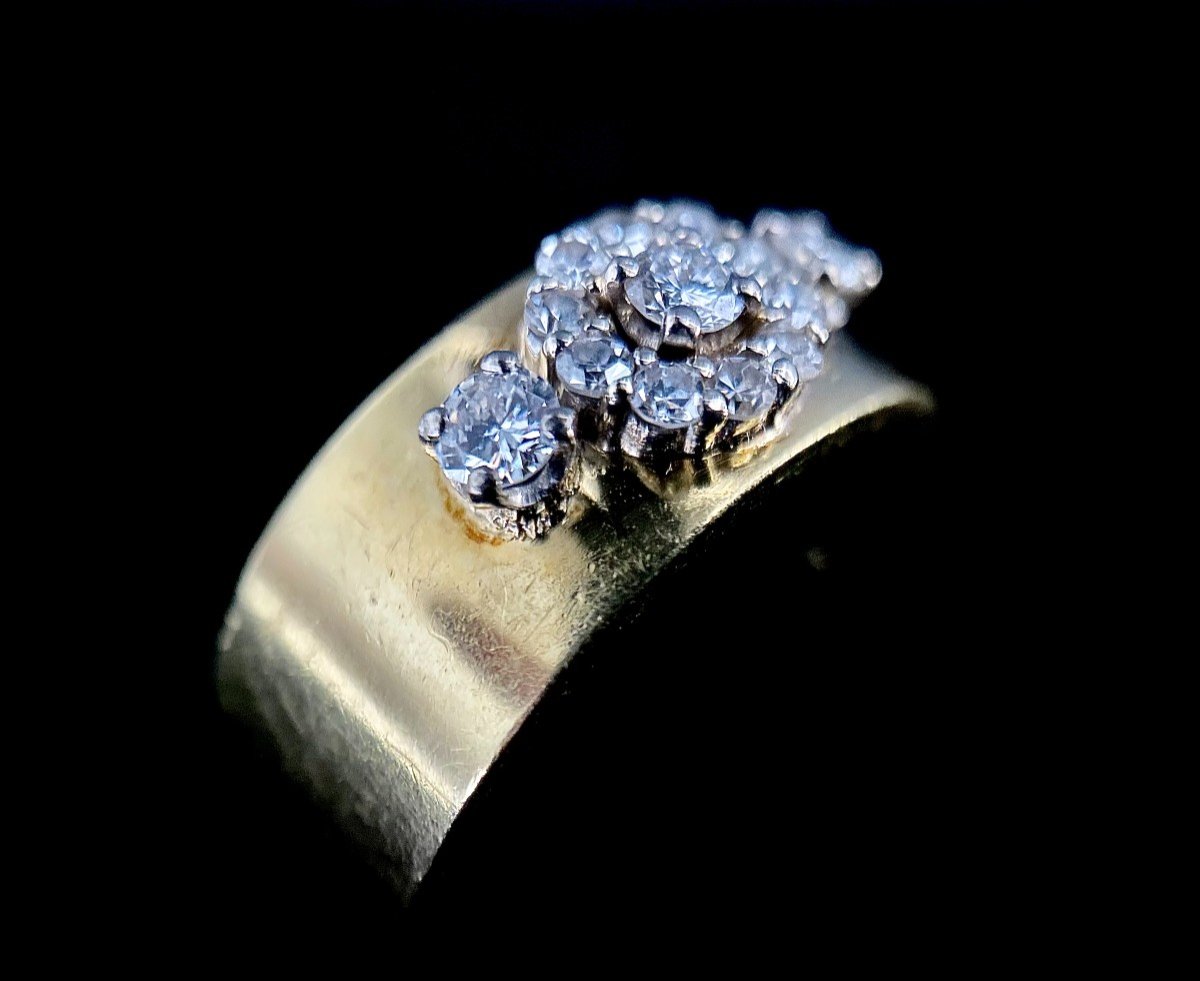 Bague Anneau Or 18k Sertie De 0,70 Carat De Brillants