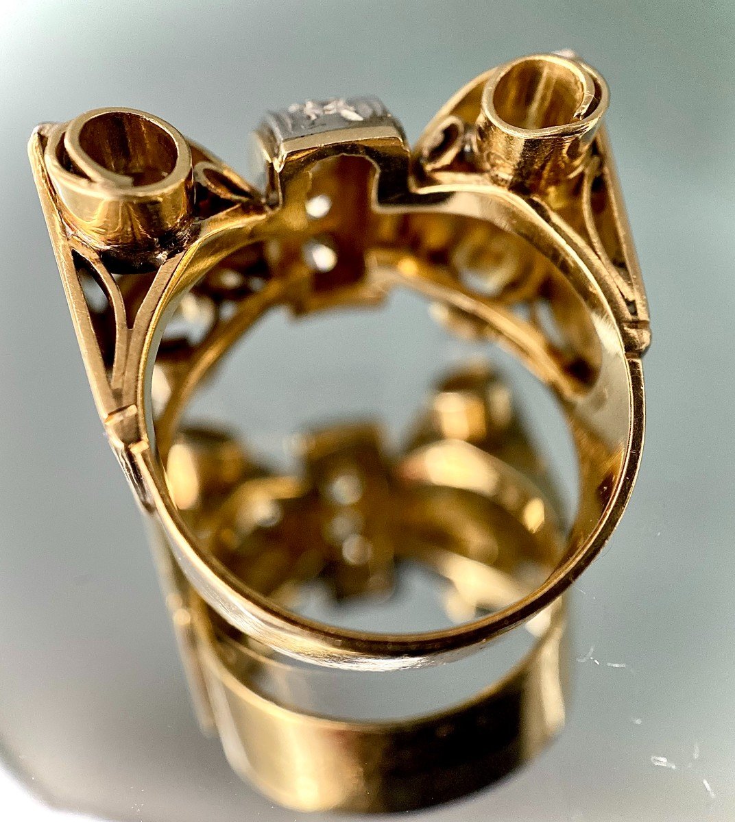 18k Gold Knot Ring Set With 0.60 Carat-photo-3