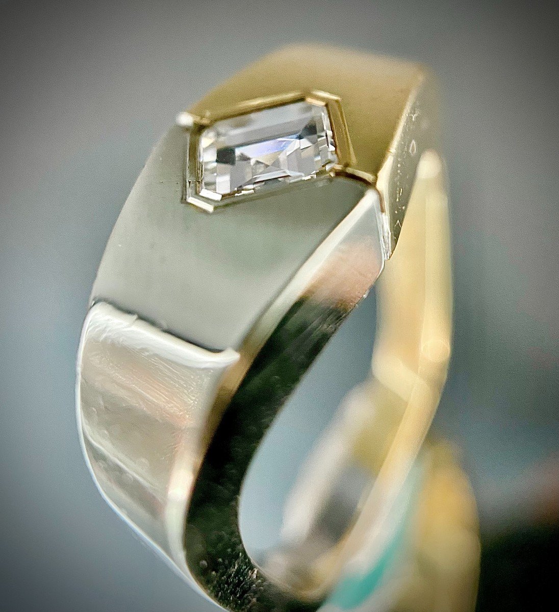 Bague En Or Blanc 18k Sertie d'Un Diamant Taille Losange De 0,80 Carat (vs-g/h)-photo-3