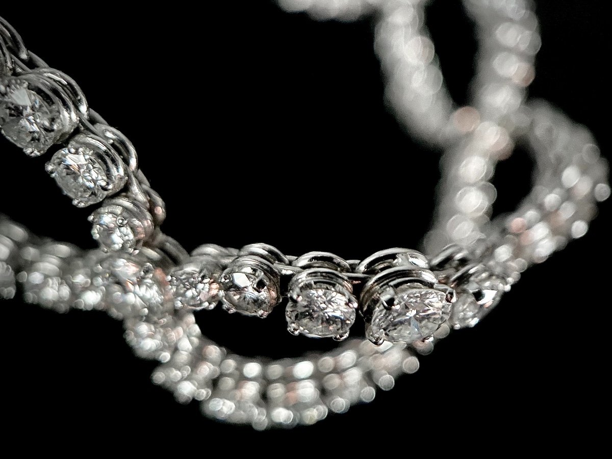 Articulated Bracelet In 18 K White Gold Adorned With 122 Diamonds Total: 17.50 Carats-photo-2