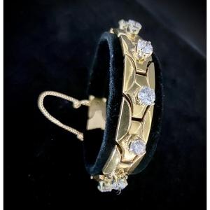 18k Yellow Gold Bracelet Set With 11 Brilliants Total: 4.40 Carats