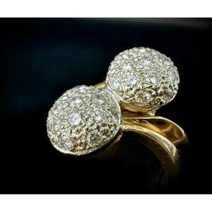 Bague "Toi et Moi" or bicolore sertie de 1,50 carats de brillants