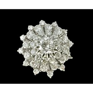 Bague or blanc sertie de 1,60 carats de brillants