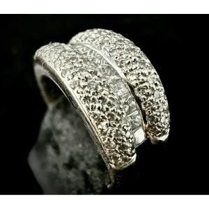 Bague or bicolore sertie de 118 diamants pour 2,40 carats