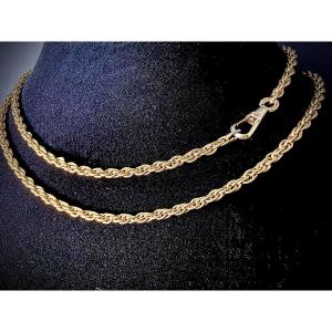 14k Yellow Gold Chain - Triple Jaseron Link - 72 Cm