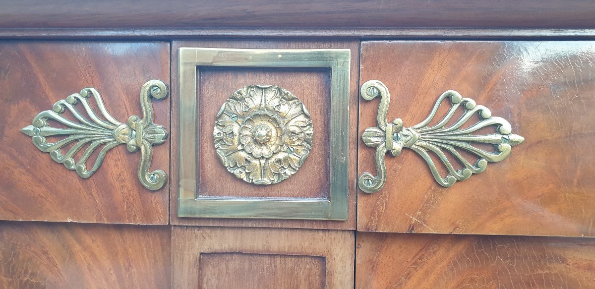 Empire Mahogany Sideboard, Gilded Bronze-photo-1