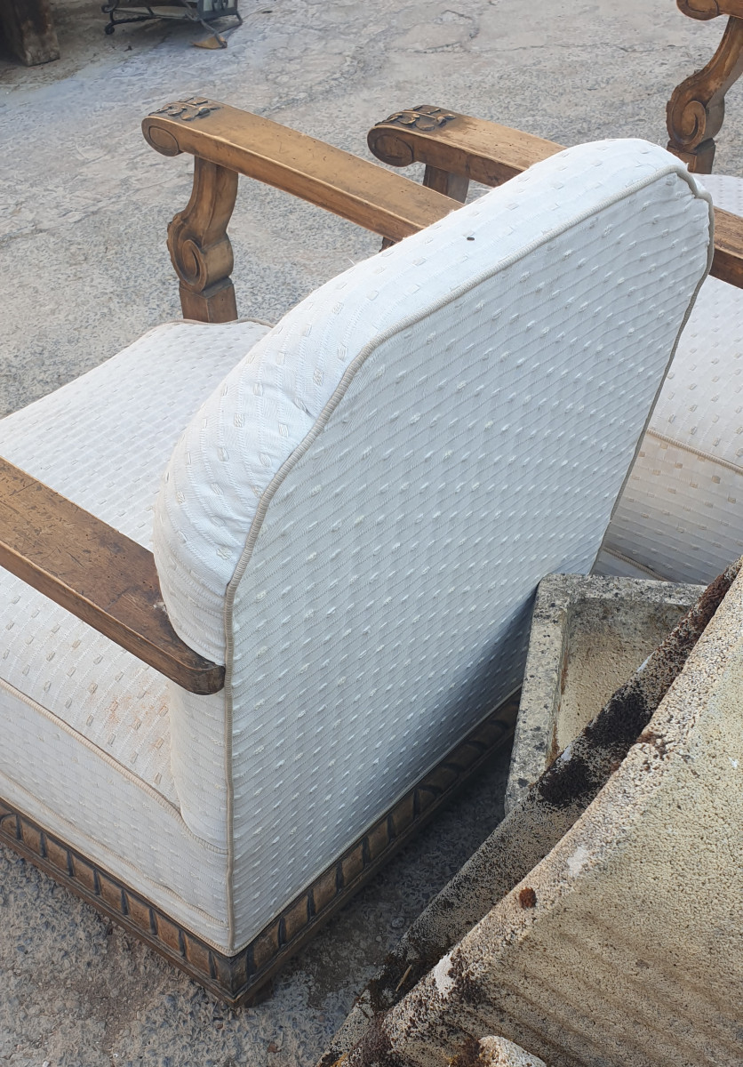 Pair Of Oak Armchairs-photo-3