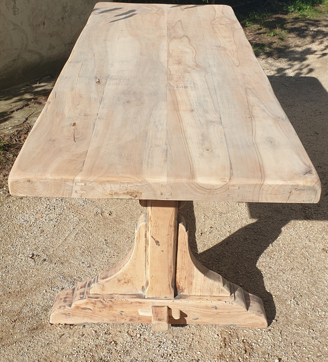 Table de ferme en bois massif 220 cm-photo-2