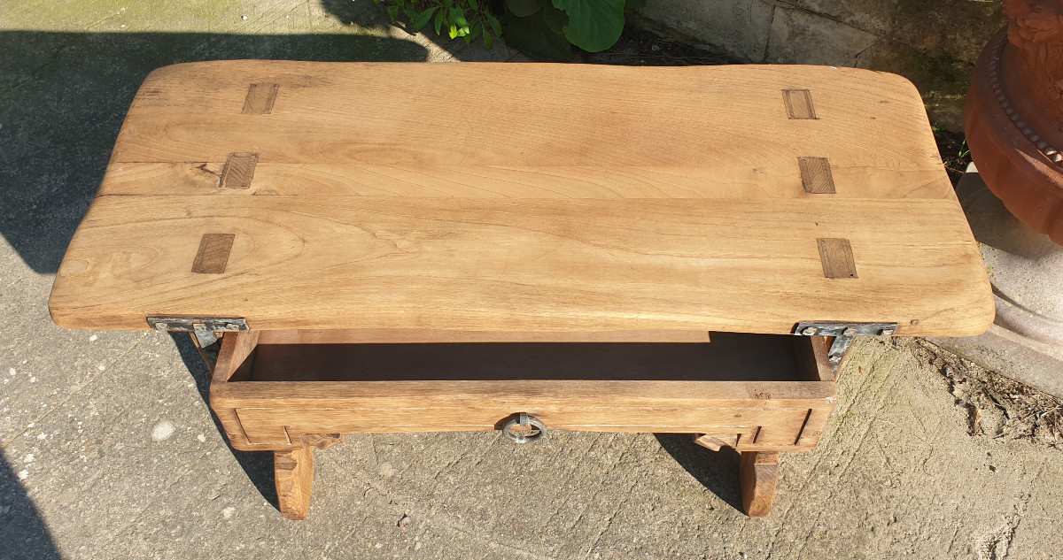 Table basse rustique en bois naturel-photo-2