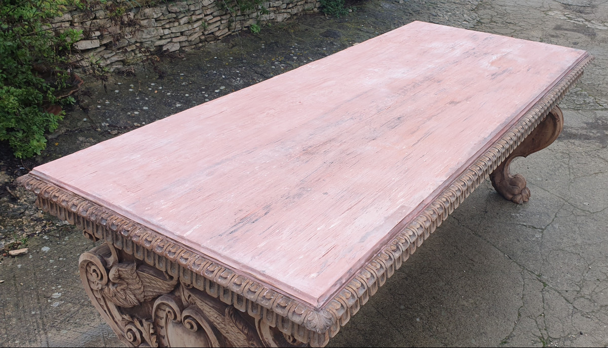 Richly Carved Wooden Table d'Apparat-photo-2