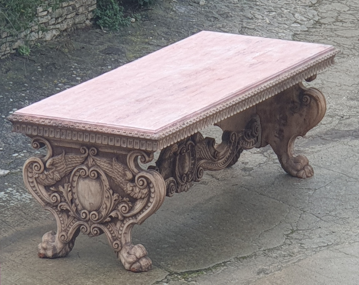 Richly Carved Wooden Table d'Apparat-photo-1